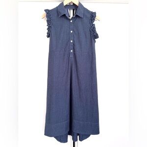 Pietro Brunelli Maternity Denim Dress Womens Size Small Classic Cottagecore Boho